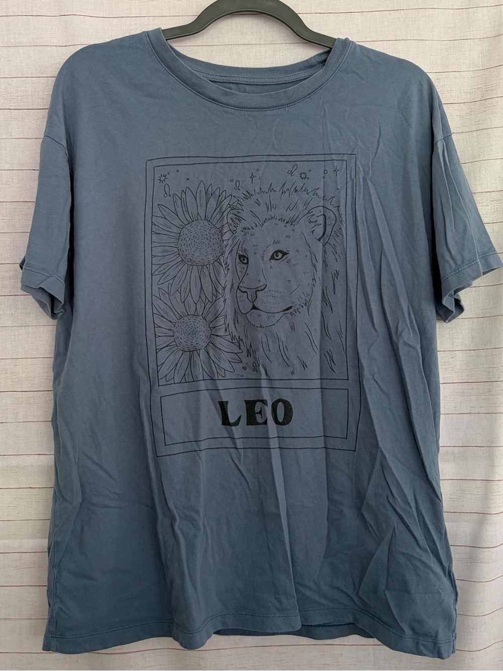 American Eagle Outfitters Blue Leo Graphic Short Sleeve Tee